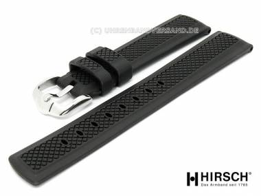 Uhrenarmband -Accent- 24mm schwarz Kautschuk mit Karostruktur von HIRSCH - Bild vergr��ern 