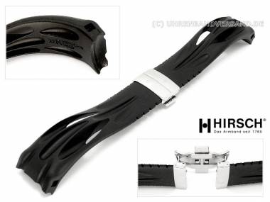 Uhrenarmband -Lance- 22mm schwarz Naturkautschuk mit Rundansto� von HIRSCH - Bild vergr��ern 
