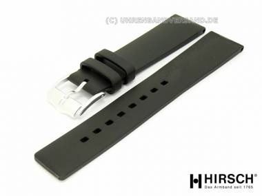 Uhrenarmband -Pure- 24mm schwarz Premium-Kautschuk klassisch-schlicht HIRSCH (Schlie�enansto� 22 mm) - Bild vergr��ern 