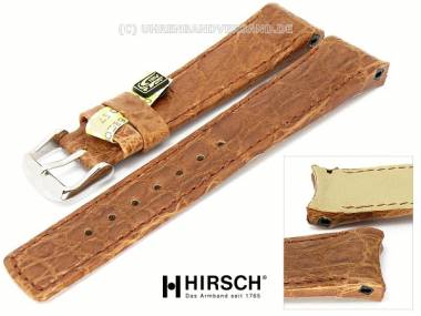 Uhrenarmband -Fiorentina- 18mm goldbraun echt Kroko Rundansto� von HIRSCH (Schlie�enansto� 16 mm) - Bild vergr��ern 