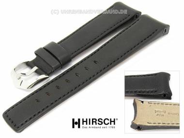 Uhrenarmband -Medici- 22mm schwarz glatt abgen�ht mit Rundansto� von HIRSCH Leonardo - Bild vergr��ern 
