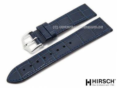 Uhrenarmband -Louisiana Look- 22mm dunkelblau Alligator-Pr�gung abgen�ht von HIRSCH - Bild vergr��ern 