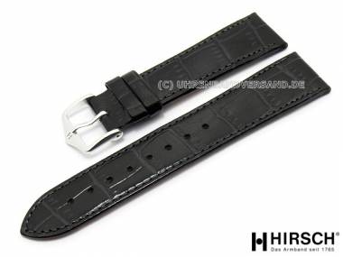 Uhrenarmband -Louisiana Look- 16mm schwarz Alligator-Pr�gung abgen�ht von HIRSCH - Bild vergr��ern 