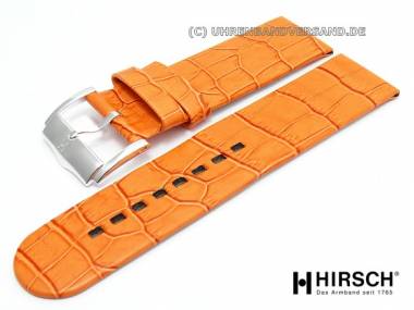 Uhrenarmband -Magic- 24mm orange Alligatorpr�gung von HIRSCH - Bild vergr��ern 