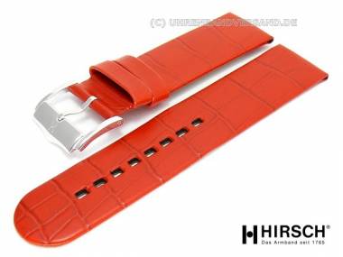 Uhrenarmband -Magic- 26mm rot Alligatorpr�gung von HIRSCH - Bild vergr��ern 