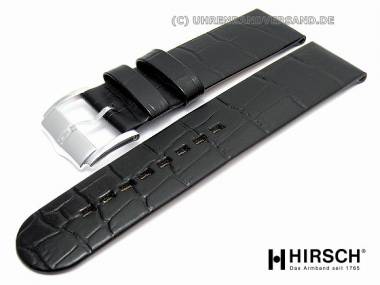 Uhrenarmband -Magic- 24mm schwarz Alligatorpr�gung von HIRSCH - Bild vergr��ern 