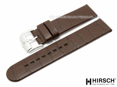 Uhrenarmband -Magic- 26mm dunkelbraun Alligatorpr�gung von HIRSCH - Bild vergr��ern 