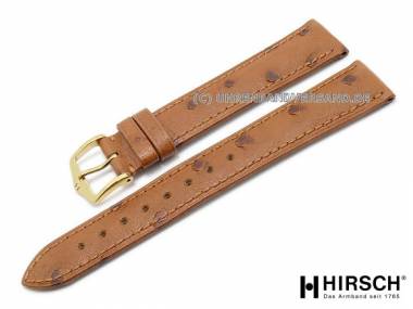 Uhrenarmband -Massai- 16mm hellbraun abgen�ht Strau�enleder von HIRSCH (Schlie�enansto� 14 mm) - Bild vergr��ern 