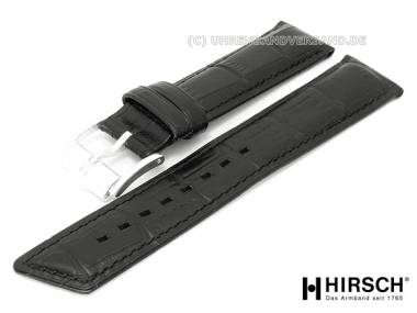 Damen-Uhrarmband -Princess- 18mm schwarz Alligatorpr�gung abgen�ht von HIRSCH - Bild vergr��ern 