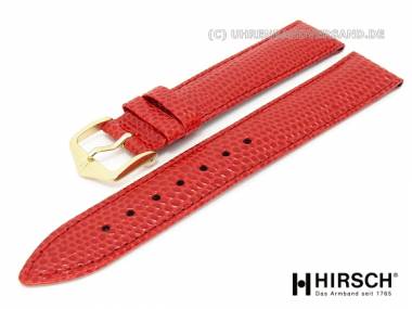 Uhrenarmband XL -Rainbow- 17mm rot Eidechspr�gung von HIRSCH (Schlie�enansto� 16 mm) - Bild vergr��ern 