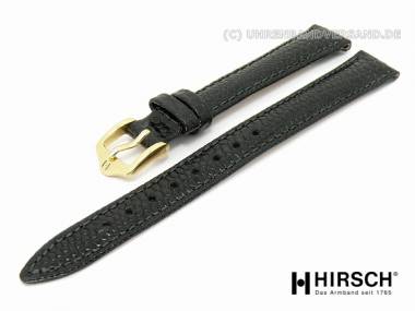 Uhrenarmband -Rainbow- 14mm schwarz Eidechspr�gung von HIRSCH (Schlie�enansto� 12 mm) - Bild vergr��ern 