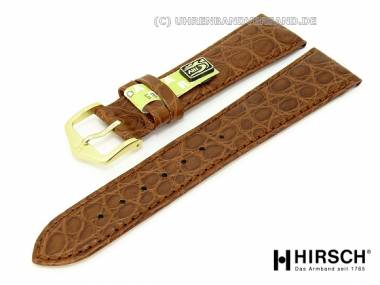 Uhrenarmband -Regent- 19mm hellbraun echt Alligator elegant von HIRSCH (Schlie�enansto� 16 mm) - Bild vergr��ern 