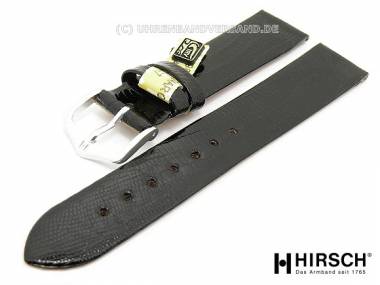 Uhrenarmband -Reptile- 20mm schwarz echtes Tejus-Eidechsenleder HIRSCH (Schlie�enansto� 18 mm) - Bild vergr��ern 