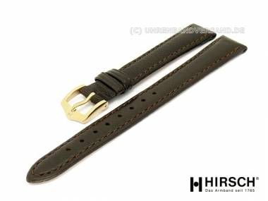 Uhrenarmband -Sheep- 16mm dunkelbraun glatt abgen�ht Schafsleder von HIRSCH - Bild vergr��ern 