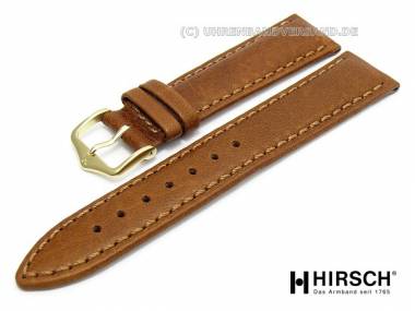 Uhrenarmband -Traveller- 24mm braun genarbt abgen�ht von HIRSCH - Bild vergr��ern 