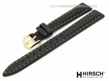 Uhrenarmband -Traveller- 16mm schwarz genarbt abgen�ht von HIRSCH - Bild vergr��ern 
