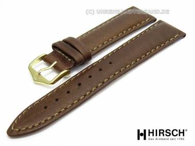 Uhrenarmband -Traveller- 24mm dunkelbraun genarbt abgen�ht von HIRSCH - Bild vergr��ern 