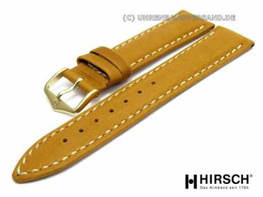 Uhrenarmband -Traveller- 24mm hellbraun genarbt abgen�ht von HIRSCH - Bild vergr��ern 