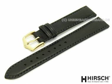 Uhrenarmband -Merino- 18mm schwarz glatt Nappa-Schafsleder von HIRSCH (Schlie�enansto� 16 mm) - Bild vergr��ern 