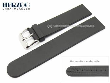 Uhrenarmband 22mm schwarz Kautschuk von Herzog (Schlie�enansto� 22 mm) - Bild vergr��ern 