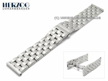 Uhrenarmband 24mm Edelstahl silber massiv von HERZOG - Bild vergr��ern 