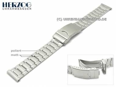 Uhrenarmband 18mm Edelstahl silberfarben gefaltet von HERZOG - Bild vergr��ern 
