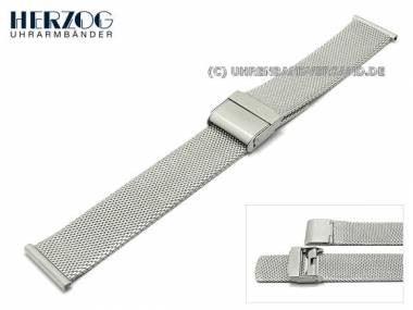 Uhrenarmband Milanaise 18mm Edelstahl silber feines Geflecht von HERZOG - Bild vergr��ern 