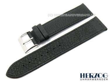 Uhrenarmband -Aqua Soft- 20mm schwarz echtes Nappaleder abgen�ht von HERZOG (Schlie�enansto� 20 mm)  - Bild vergr��ern 