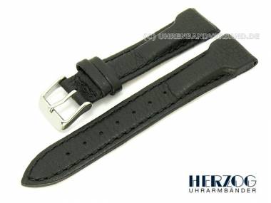 Uhrenarmband -Hirsch-Spezial- 22mm schwarz echt Hirsch von Herzog (Schlie�enansto� 20 mm) - Bild vergr��ern 