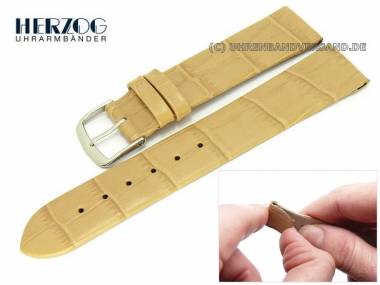 Uhrenarmband 18mm sand (beige) -Louisiana Clip- f�r feste Stege von Herzog (Schlie�enansto� 16 mm) - Bild vergr��ern 