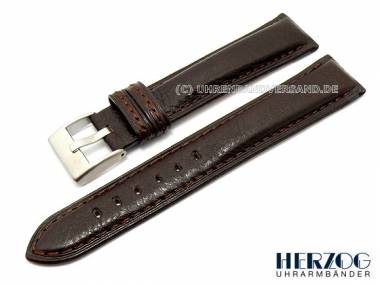 Uhrenarmband 22mm dunkelbraun Herzog -Ascot- fein genarbt (Schlie�enansto� 20 mm) - Bild vergr��ern 