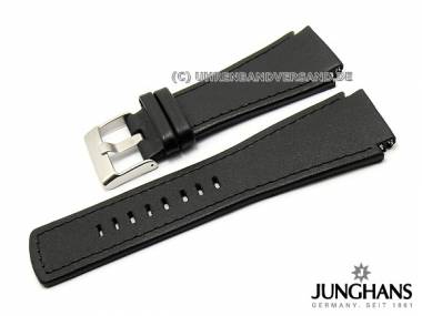 Ersatz-Uhrenarmband JUNGHANS 24mm schwarz Leder glatt Spezialansto� f�r 026/4510, 026/4511 etc. - Bild vergr��ern 