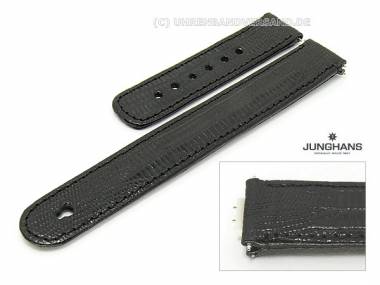 Ersatzband Junghans 16mm schwarz Leder Teju-Pr�gung f�r 037/3300, 037/4410, 037/5200, 037/7430 etc. - Bild vergr��ern 