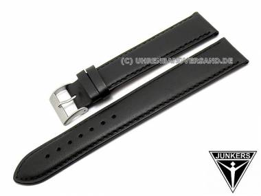 Ersatz-Uhrenarmband JUNKERS 22mm schwarz XL Leder glatt abgen�ht f�r 6218 - Bild vergr��ern 