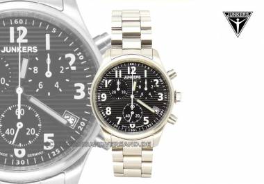 Fliegeruhr Junkers 6286-2M- Edelstahl satiniert, Wellblechoptik (*JK*HU*) - Bild vergr��ern 