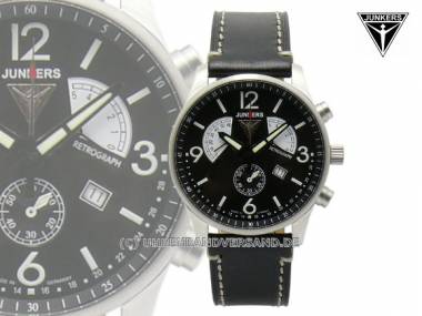 Fliegeruhr Junkers -6682-2- Edelstahl satiniert, Retrograph (*JK*HU*) - Bild vergr��ern 