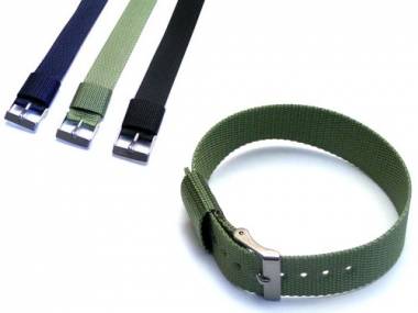 Uhrenarmband 18mm oliv XL NATO-Durchzugsband wasserfest - Bild vergr��ern 