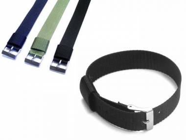 Uhrenarmband 18mm schwarz XL NATO-Durchzugsband wasserfest - Bild vergr��ern 