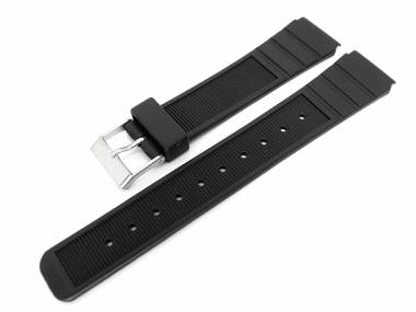 Uhrenarmband 18mm schwarz f�r CASIO etc. PVC - Bild vergr��ern 