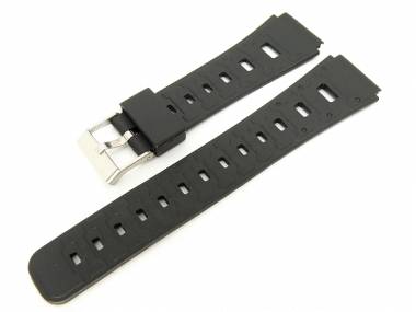 Uhrenarmband 18mm schwarz f�r CASIO etc. PVC - Bild vergr��ern 
