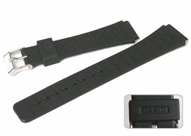 Uhrenarmband 18mm schwarz f�r CASIO etc. PVC - Bild vergr��ern 
