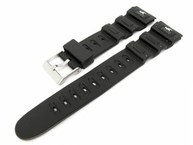 Uhrenarmband 20mm schwarz f�r CASIO etc. PVC - Bild vergr��ern 