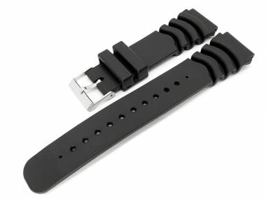 Uhrenarmband 22mm schwarz f�r CASIO etc. PVC - Bild vergr��ern 