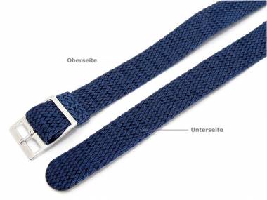 Uhrenarmband 18mm dunkelblau Perlon-Durchzugsband wasserfest - Bild vergr��ern 