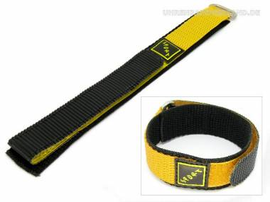 Uhrenarmband 22mm gelb Klettverschluss - Bild vergr��ern 