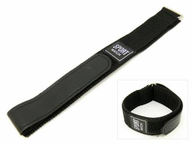 Uhrenarmband 18/20mm schwarz Klettband -Sport Watch- - Bild vergr��ern 