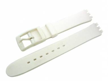 Uhrenarmband f�r Swatch 12mm wei� Synthetik glatt - Bild vergr��ern 
