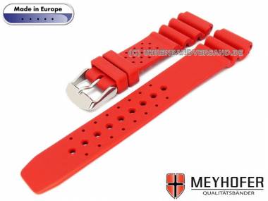 Uhrenarmband -Atlantis- 16mm rot Kautschuk von MEYHOFER - Bild vergr��ern 