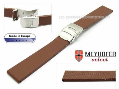 Uhrenarmband -Kiel- 22mm braun Kautschuk mit Faltschlie�e von MEYHOFER - Bild vergr��ern 