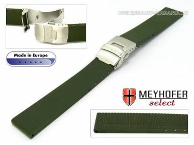 Uhrenarmband -Kiel- 22mm oliv-gr�n Kautschuk mit Faltschlie�e von MEYHOFER - Bild vergr��ern 